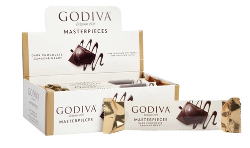 [GODV01] GODIVA DARK CHOCOLATE GANACHE HEART 1oz x 48/CS - GODV01