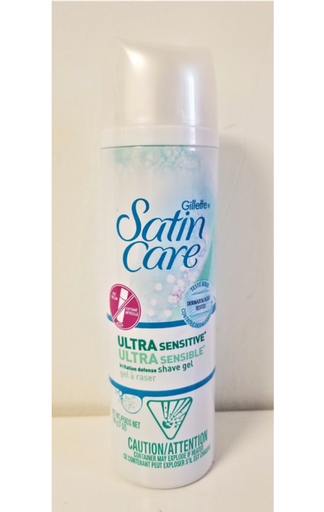 [GLT08] Gillette Shaving Gel, Satin Care, 7oz (12/CS ) | Sensitive Ultra - GLT08