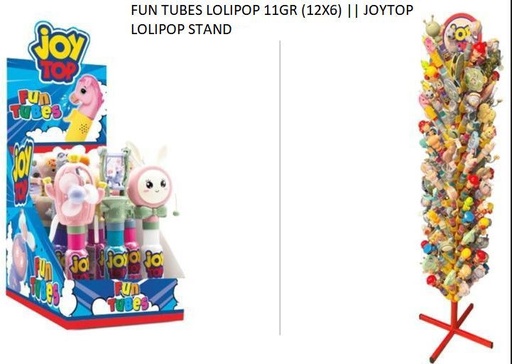 [JT02] FUN TUBES LOLIPOP REFILL 11GR (12X6) || JOYTOP LOLIPOP - JT02