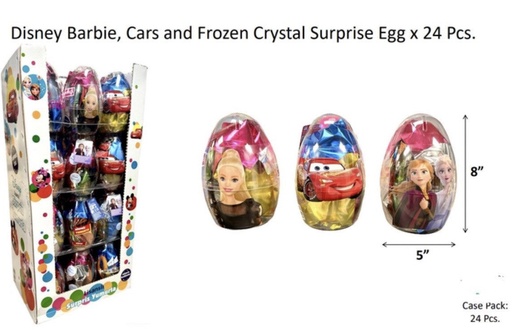 [DSNY005] Disney Barbie, Cars and Frozen Crystal Surprise Egg x 24 Pcs - DSNY005