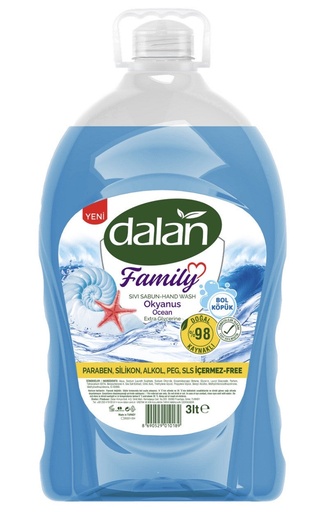 [DN3001] DALAN FAMILY OCEAN GLYCERINE LIQUID SOAP REFILL 3lt X 4/cs - DN3001