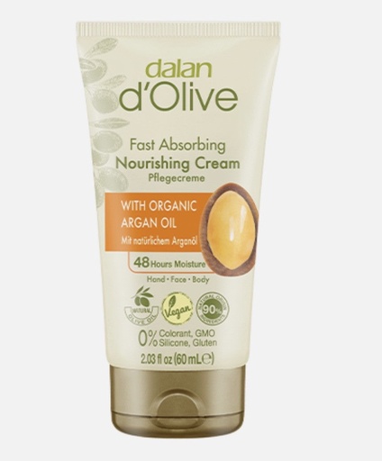 [DO90213] D'OLIVE Nourishing Hand & Body Cream Argan Oil 60 ml X 24/CS - DO90213