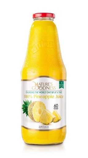 [NG10] K- Nature's Goodness Pineapple Juice | 33.82 fl oz x 8 | All-Natural - NG10