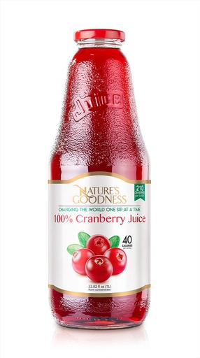 [NG03] K- Nature's Goodness Cranberry Juice | 33.82 fl oz x 8 | All-Natural - NG03