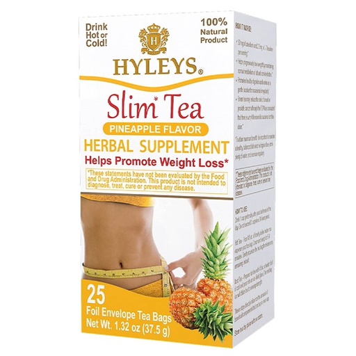 [HY09] K - HYLEYS SLIM TEA PINEAPPLE 1.32oz X 25pc X 12/CS - HY09