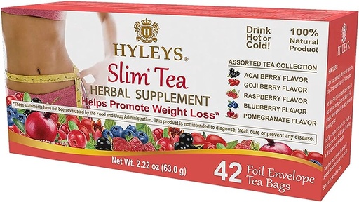 [HY53] K - HYLEYS SLIM TEA COLLECTION | 42 TEA BAGS | 2.22oz X 42 | 12/CS - HY53
