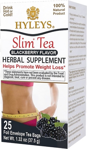 [HY48] K - HYLEYS SLIM TEA BLACKBERRY1.32oz X 25pc X 12/CS - HY48