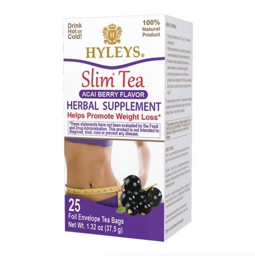[HY01] K - HYLEYS SLIM TEA ACAI BERRY 1.32oz X 25pc X 12/CS - HY01