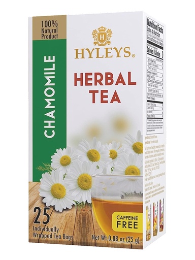 [HY104] K - HYLEYS CAFFEINE FREE || CHAMOMILE || HERBAL TEA 0.88 oz X 25pc X12/CS - HY104