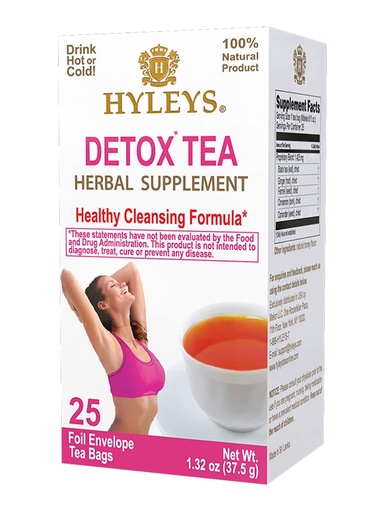 [HY20] HYLEYS WELLNESS TEA DETOX 1.32oz X 25pc X 12/CS - HY20