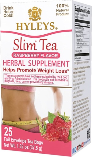 [HY05] HYLEYS SLIM TEA RASPBERRY 1.32oz X 25pc X 12/CS - HY05