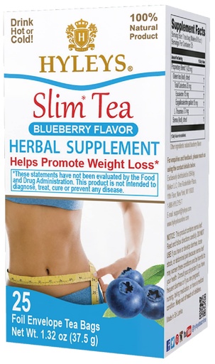 [HY02] HYLEYS SLIM TEA BLUEBERRY 1.32oz X 25pc X 12/CS - HY02
