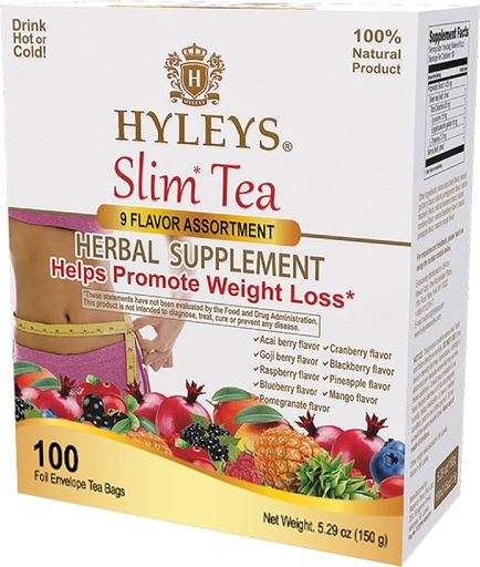 [HY58] HYLEYS SLIM TEA 9 FLAVOR ASSORTMENT TEA || 100CT x 9 - HY58