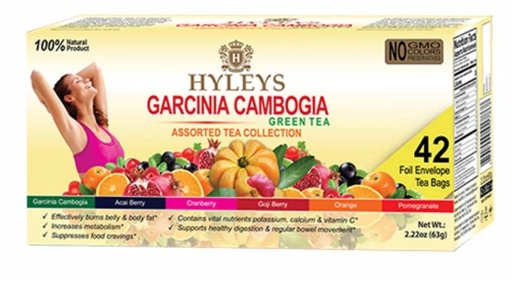 [HY54] HYLEYS GARCINIA CAMBOGIA GREEN TEA ASSORTED COLLECTION | 42 TEA BAGS | 2.22oz X 42 | 12/CS - HY54