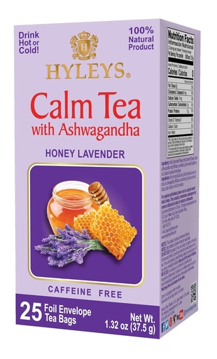 [HY106] HYLEYS CALM TEAT || ASHWAGANDHA HONEY || LAVENDER || HERBAL SUPPLEMENT 1.32oz X 25pc X12/CS - HY106