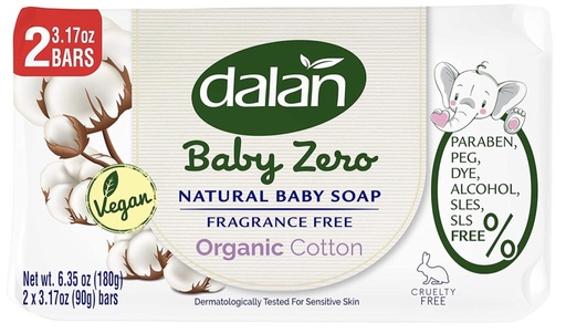 [DBZ01] Dalan Baby Zero (Fragerence Free) Organic Cotton Bar Soap (2 x 90g) x 24 - DBZ01