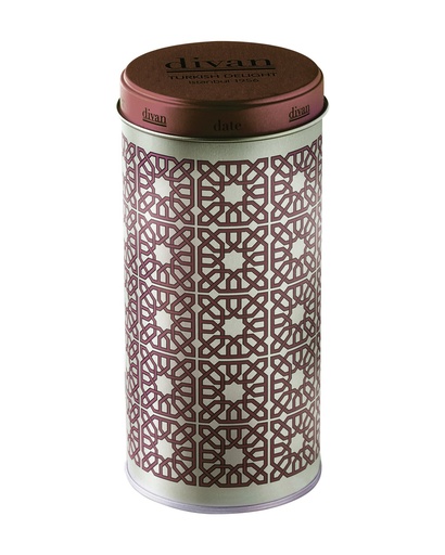 [7010024] Divan Loqum, Individually Wrapped Date, Round Tin Container, 20pcs, 4.9oz (140g) x 12pcs - 7010024