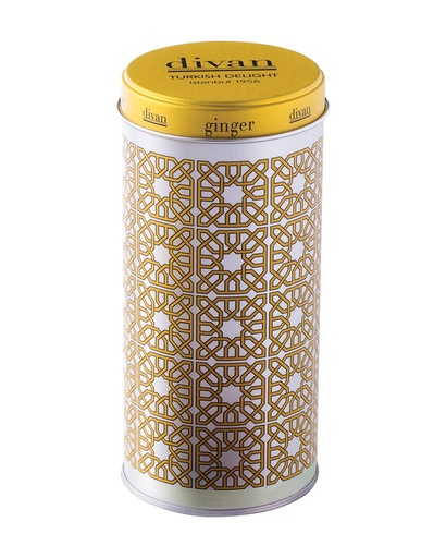 [7008647] Divan Loqum, Individually Wrapped Ginger, Round Tin Container, 20pcs, 4.9oz (140g) x 12pcs - 7008647