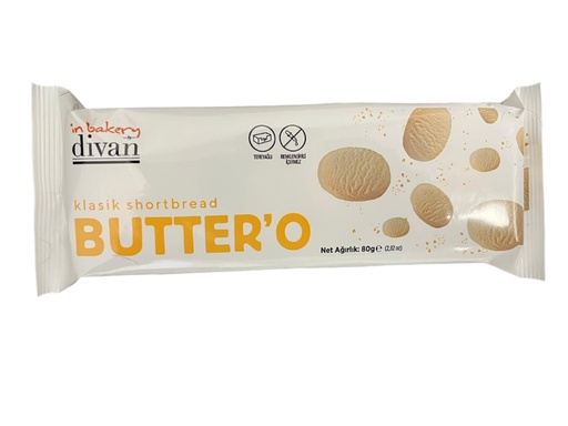 [7008422] Divan Cookie, Plain, Butter'o Scottish Shortbread, Flow Pack, 2.8oz (80g) x 12pcs - 7008422