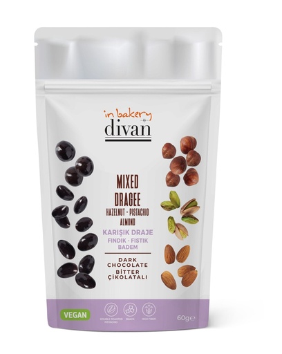 [7006751] Divan Chocolate Coated, Dragee Mixed Nut, Doypack, 2.1oz (60g) x 10pcs - 7006751