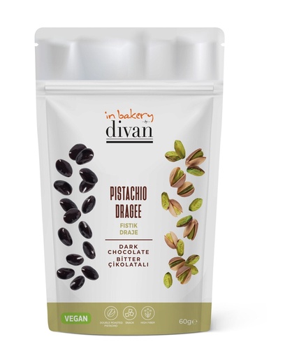 [7005007] Divan Chocolate Coated, Dragee Pistachios, Doypack, 2.1oz (60g) x 10pcs - 7005007
