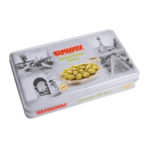 [OK01] Okyay Helva, Handmade Pistachio Roll, Gift Tin Box, 10.5oz (300g) x 12pack - OK01