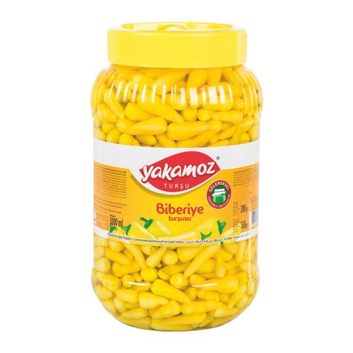 [5360] Yakamoz, Pickles, Yellow Baby Pepper (Biberiye), Hot, Pet Jar, 3lt x 6 - 5360