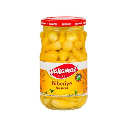 [7319] Yakamoz, Pickles, Yellow Baby Pepper (Biberiye), Hot, Glass Jar, 370ml x 12 - 7319