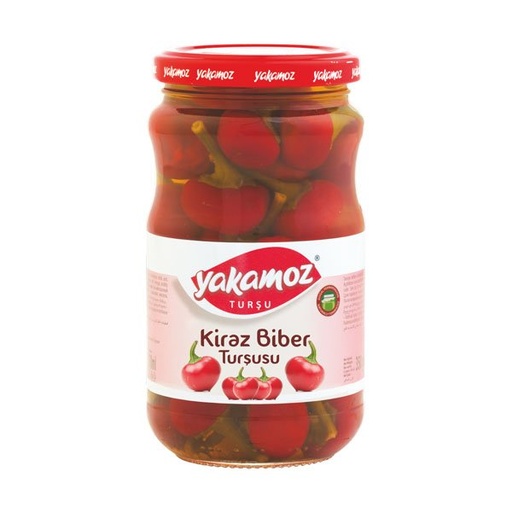 [7111] Yakamoz, Pickles, Red Cherry Peppers, Glass Jar, 370ml x 12 - 7111