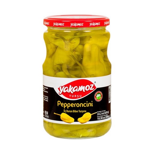 [5513] Yakamoz, Pickles, Pepperoncini Peppers (Uc Burun), Glass Jar, 720ml x 12 - 5513