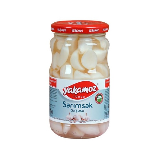 [7326] Yakamoz, Pickles, Peeled Garlic, Taskopru, Glass Jar, 370ml x 12 - 7326