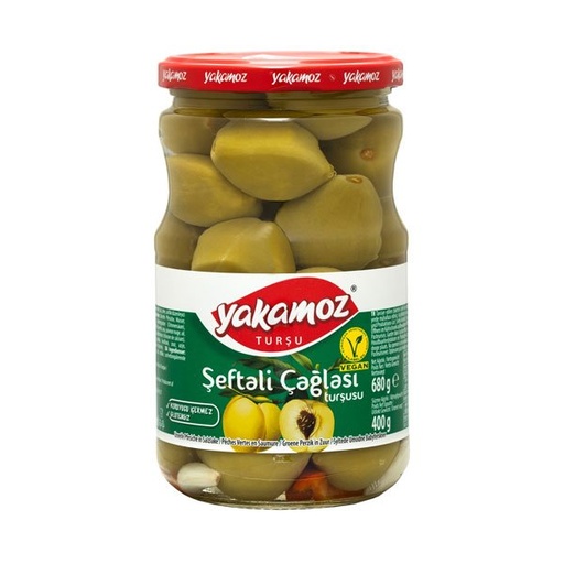 [5551] Yakamoz, Pickles, Peachy Green Almond (Seftali Caglasi), Glass Jar, 720ml x 12 - 5551