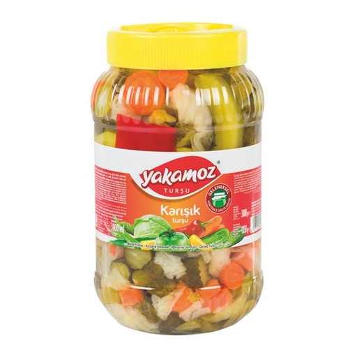 [6138] Yakamoz, Pickles, Mixed Vegetable, Pet Jar, 3lt x 6 - 6138