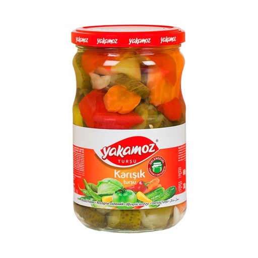[5230] Yakamoz, Pickles, Mixed Vegetable, Glass Jar, 720ml x 12 - 5230