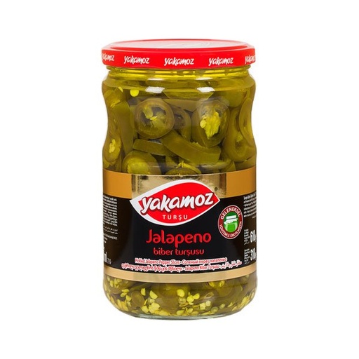 [5261] Yakamoz, Pickles, Jalapeno Peppers, Sliced, Glass Jar, 720ml x 12 - 5261