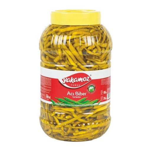 [6565] Yakamoz, Pickles, Guindilla Peppers (Aci Biber Tursusu), Hot, Pet Jar, 5lt x 4 - 6565