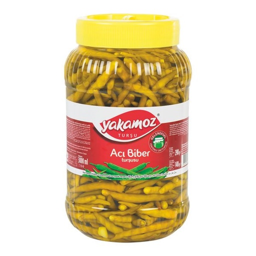 [5384] Yakamoz, Pickles, Guindilla Peppers (Aci Biber Tursusu), Hot, Pet Jar, 3lt x 6 - 5384