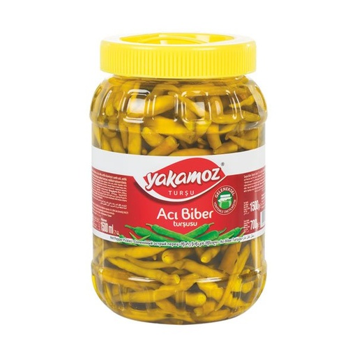 [532] Yakamoz, Pickles, Guindilla Peppers (Aci Biber Tursusu), Hot, Pet Jar, 1.5lt x 9 - 0532