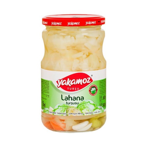 [5278] Yakamoz, Pickles, Cabbage Leaves, Glass Jar, 720ml x 12 - 5278