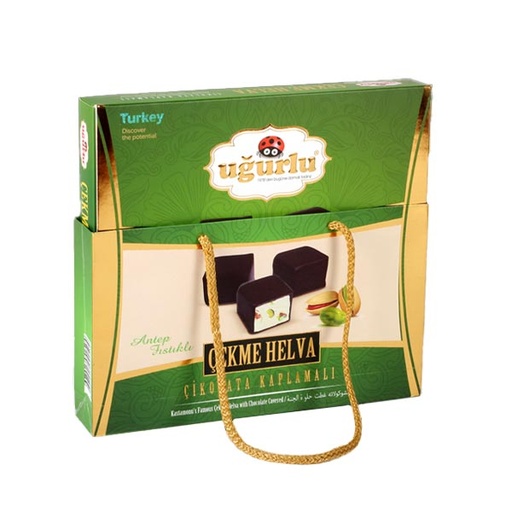 [250] Ugurlu Cikolata Kapli Antep Fistkli Cekme Helva 240g x 18 - 250