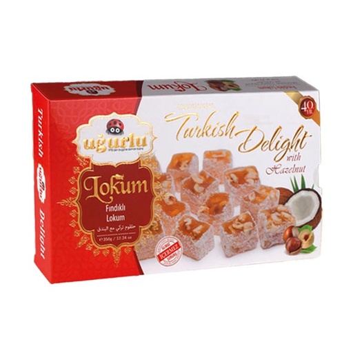 [363] Ugurlu Hindistan Cevizli Findikli Lokum 350g x 12 - 363