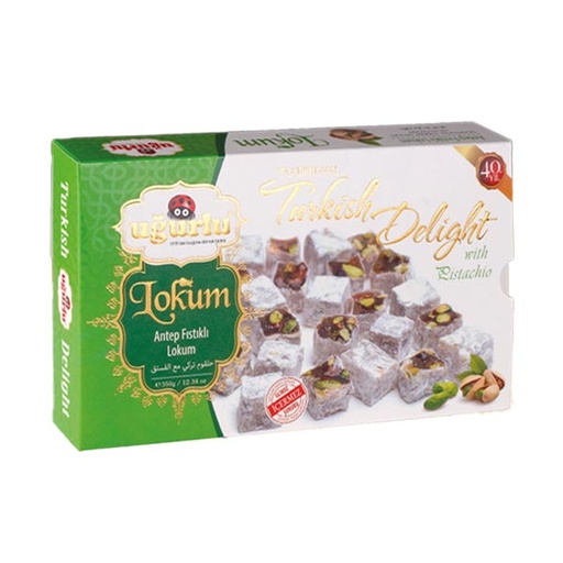 [355] Ugurlu Antep Fistikli Lokum (Pudra Sekerli) 350g x 12 - 355