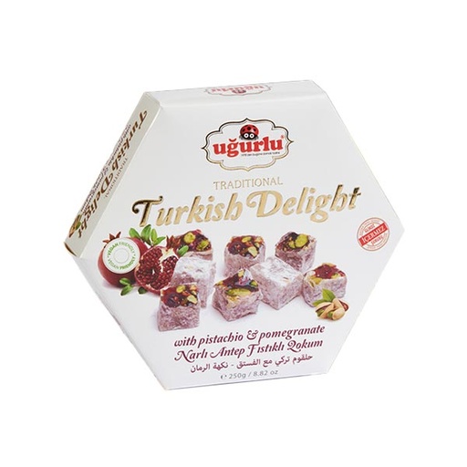 [491] Ugurlu Altigen Antep Fistikli Narli Lokum 250g x 12 - 491