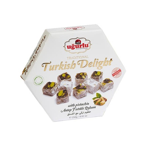 [490] Ugurlu Altigen Antep Fistikli Lokum 250g x 12 - 490