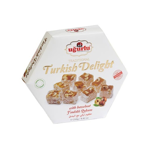 [492] Ugurlu Altigen Findikli Lokum 250g x 12 - 492