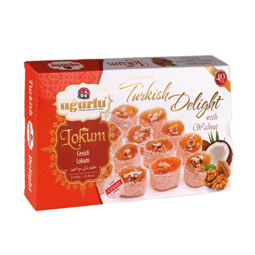 [367] Ugurlu Cevizli Lokum (Hindistan Cevizli) 350g x 12 - 367